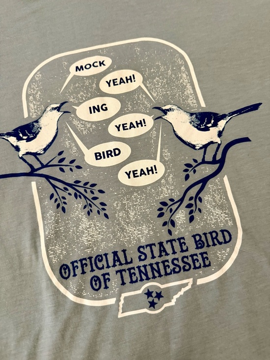 Allmade Tops - Women’s Short Sleeve Mockingbird Graphic Tee - State Bird of Tennessee